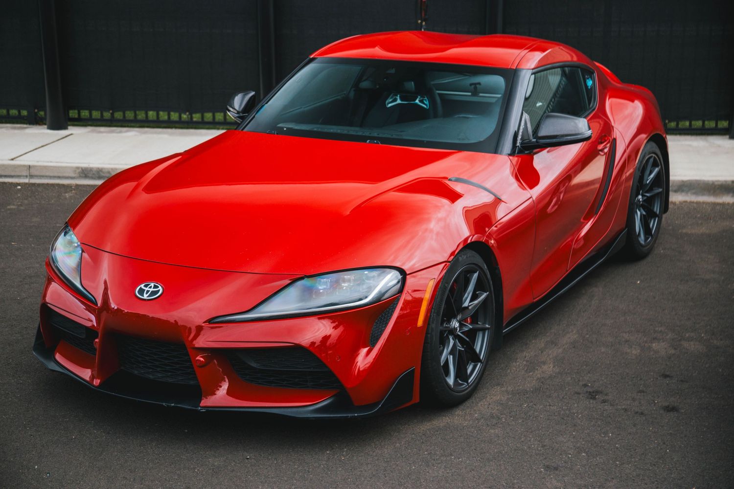 Toyota Supra in red at Portland Cars and Coffee