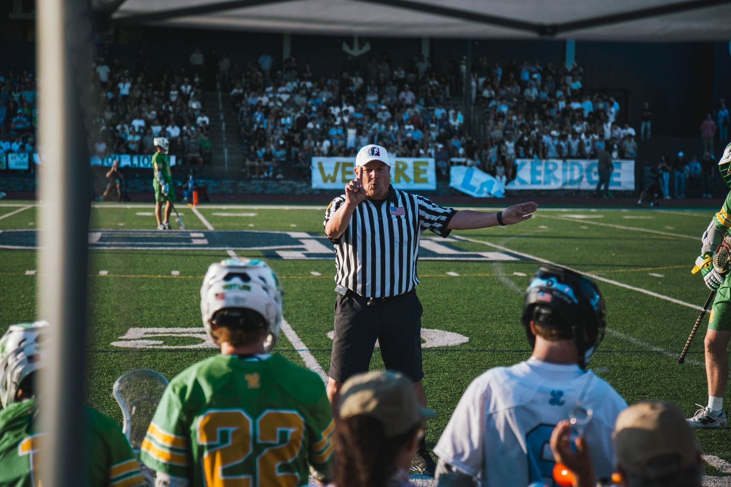West Linn Lions Varsity Lacrosse fighting for a title at Lake Oswego High School in Oregon.