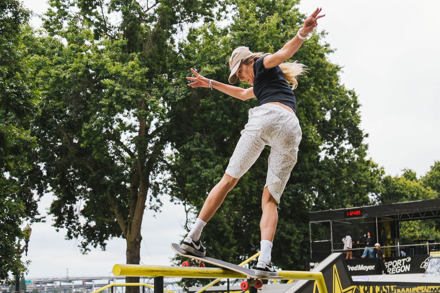 Skateboarders perform at the 2026 Rockstar Energy Open competition in Portland Oregon.