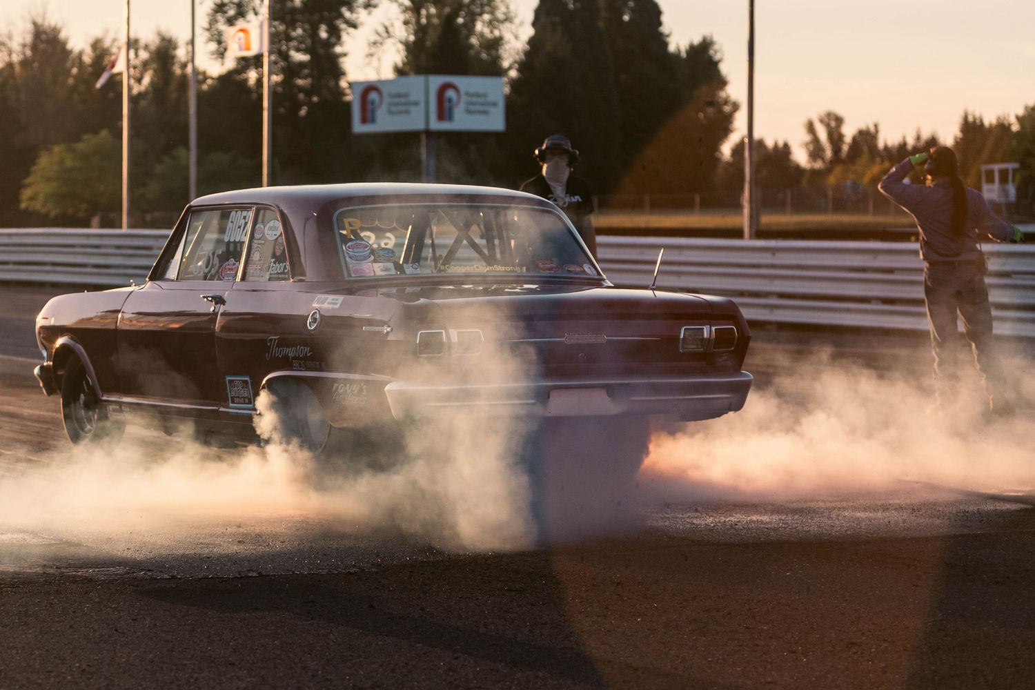 Drag racing at Portland International Raceway in Portland Oregon.