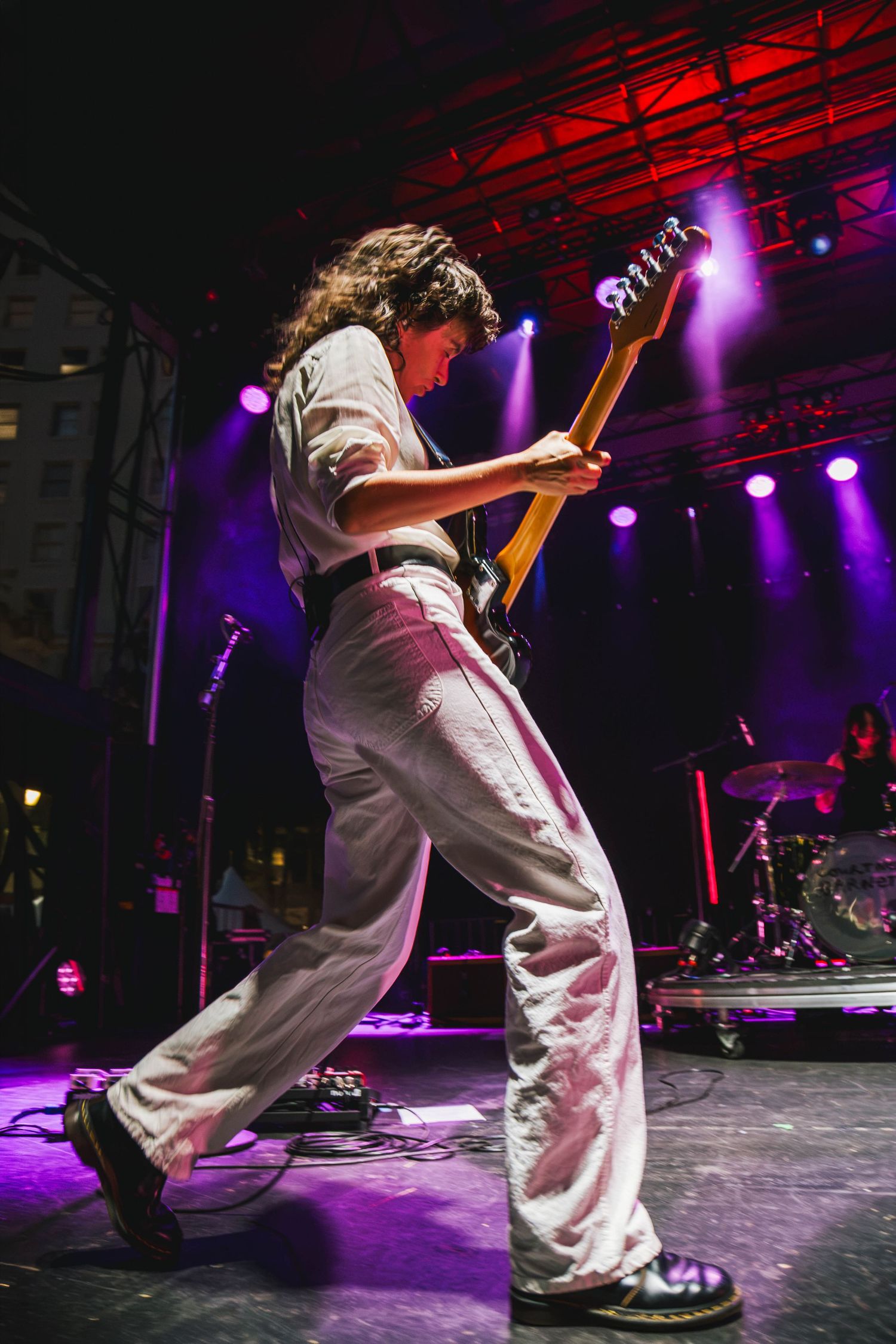 Concert photography featuring Courtney Barnett at Pioneer Courthouse Square in Portland Oregon.