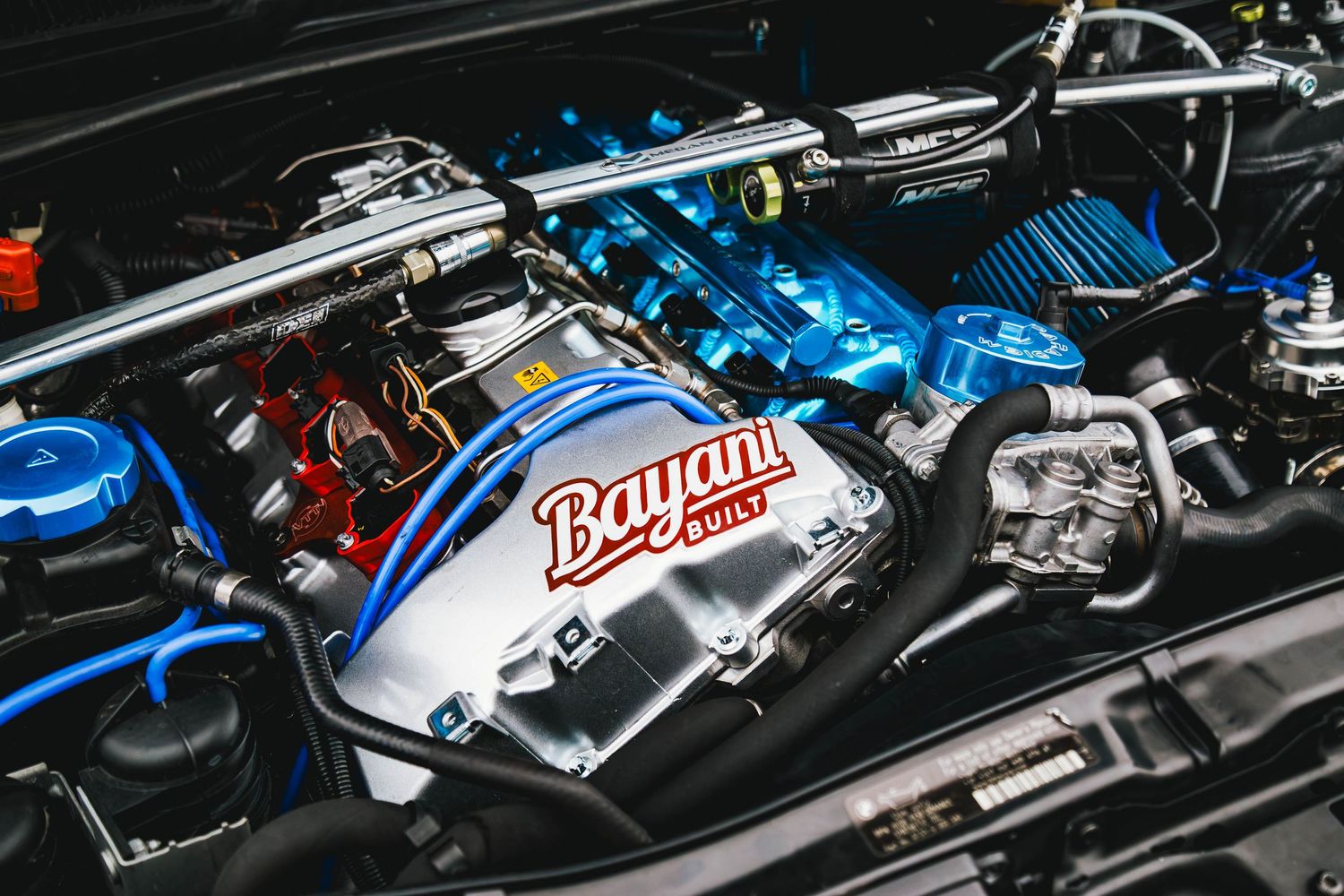 Engine bay detail shot.