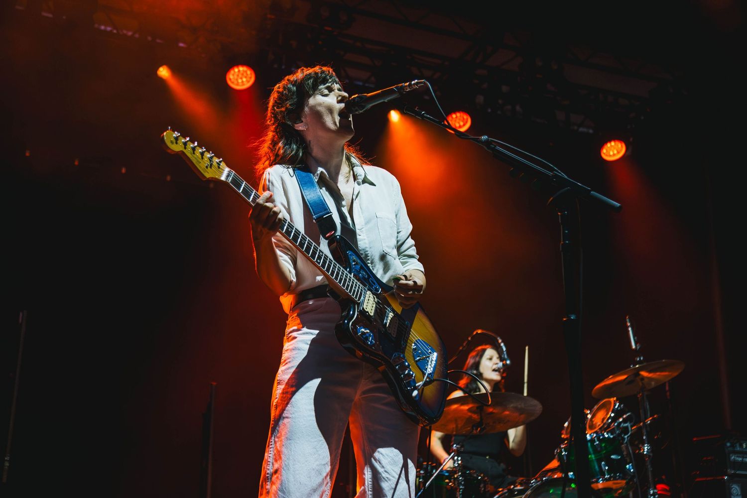 Concert photography featuring Courtney Barnett at Pioneer Courthouse Square in Portland Oregon.