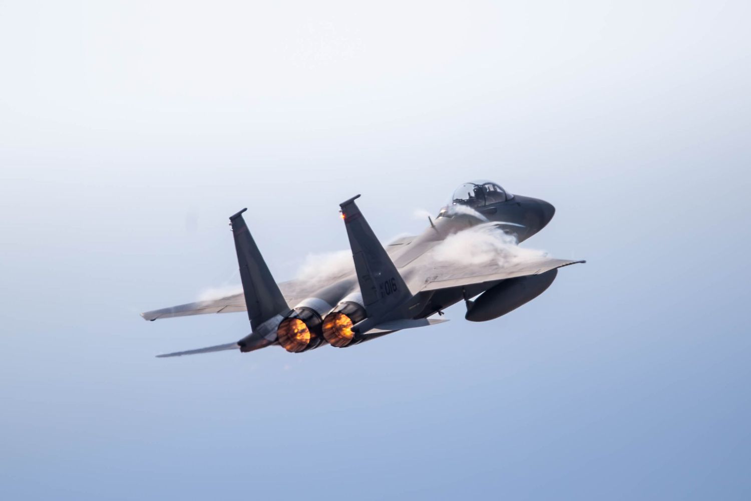 F-15 Eagle performs a steep climb at the 2026 McMinnville Air Show in McMinnville Oregon.