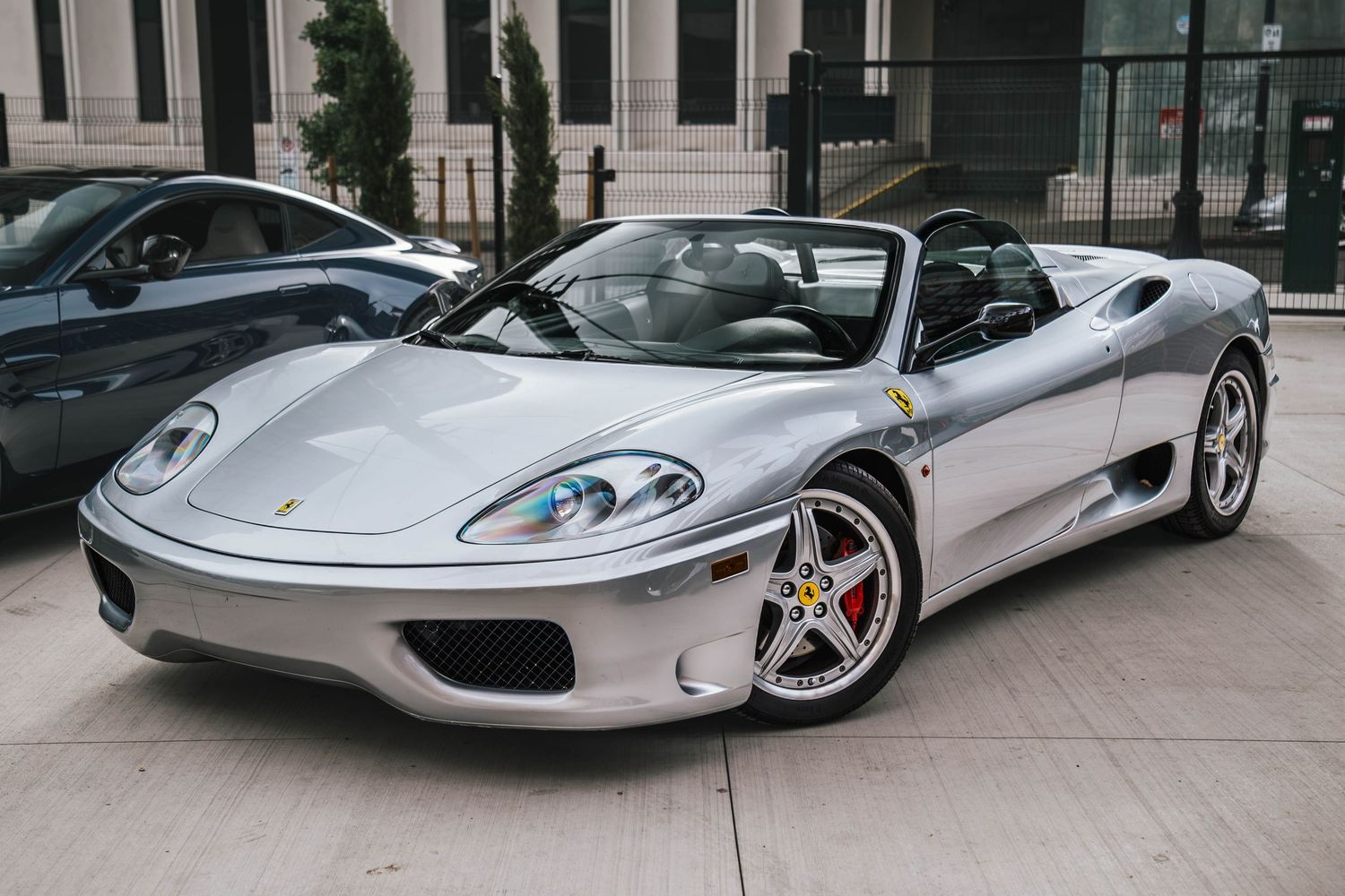 Silver Ferrari Parked downtown Portland Oregon