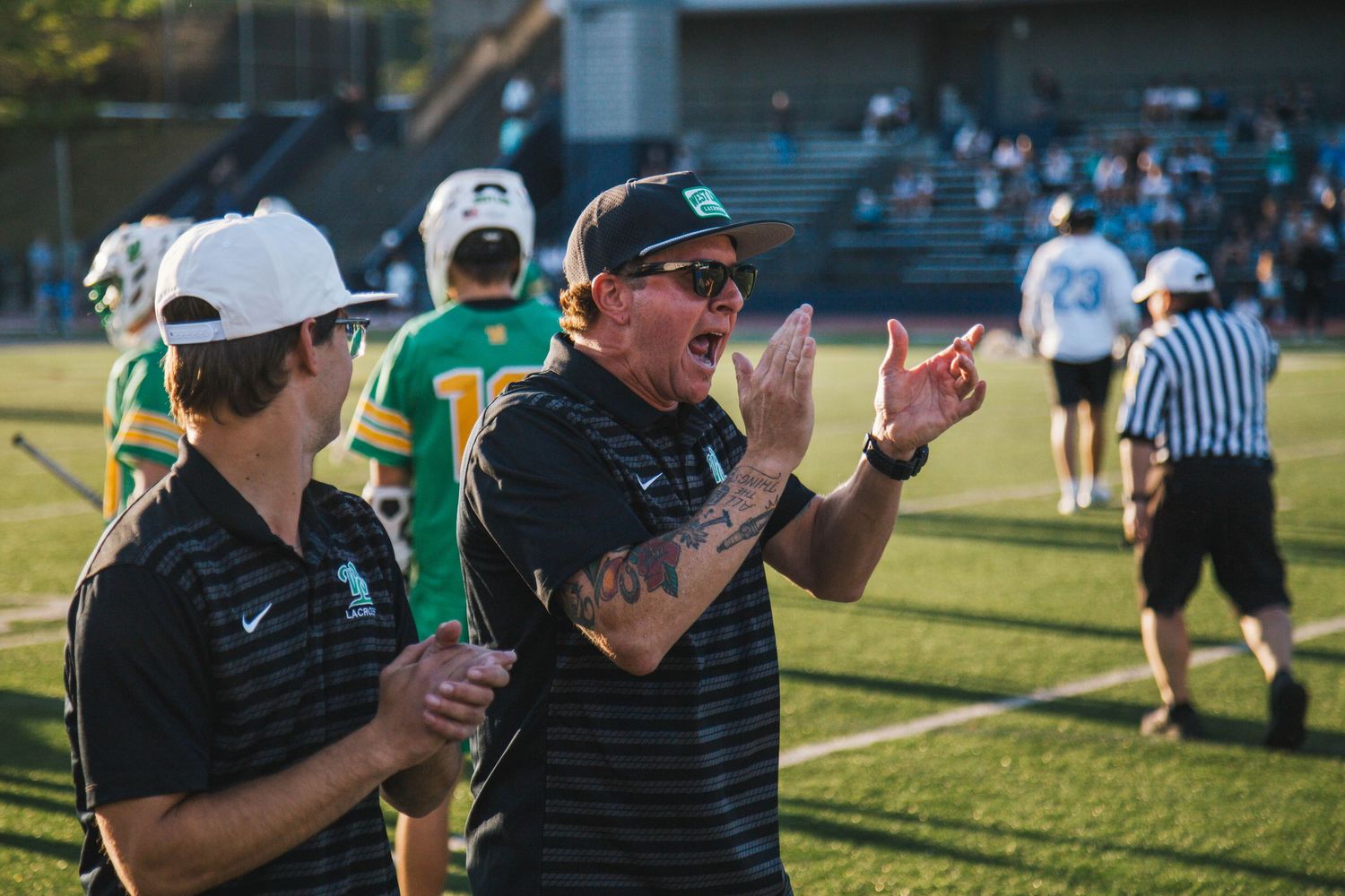 West Linn Lions Varsity Lacrosse fighting for a title at Lake Oswego High School in Oregon.