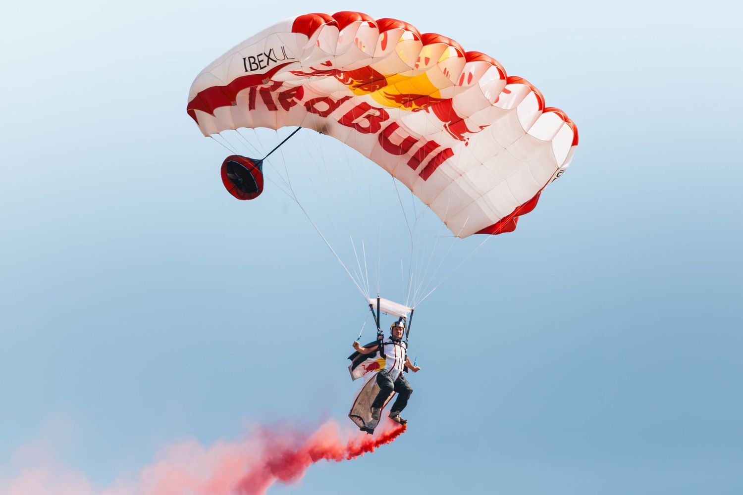 Red Bull Sky Divers Jump from the sky at the 2026 McMinnville Air Show in McMinnville Oregon.