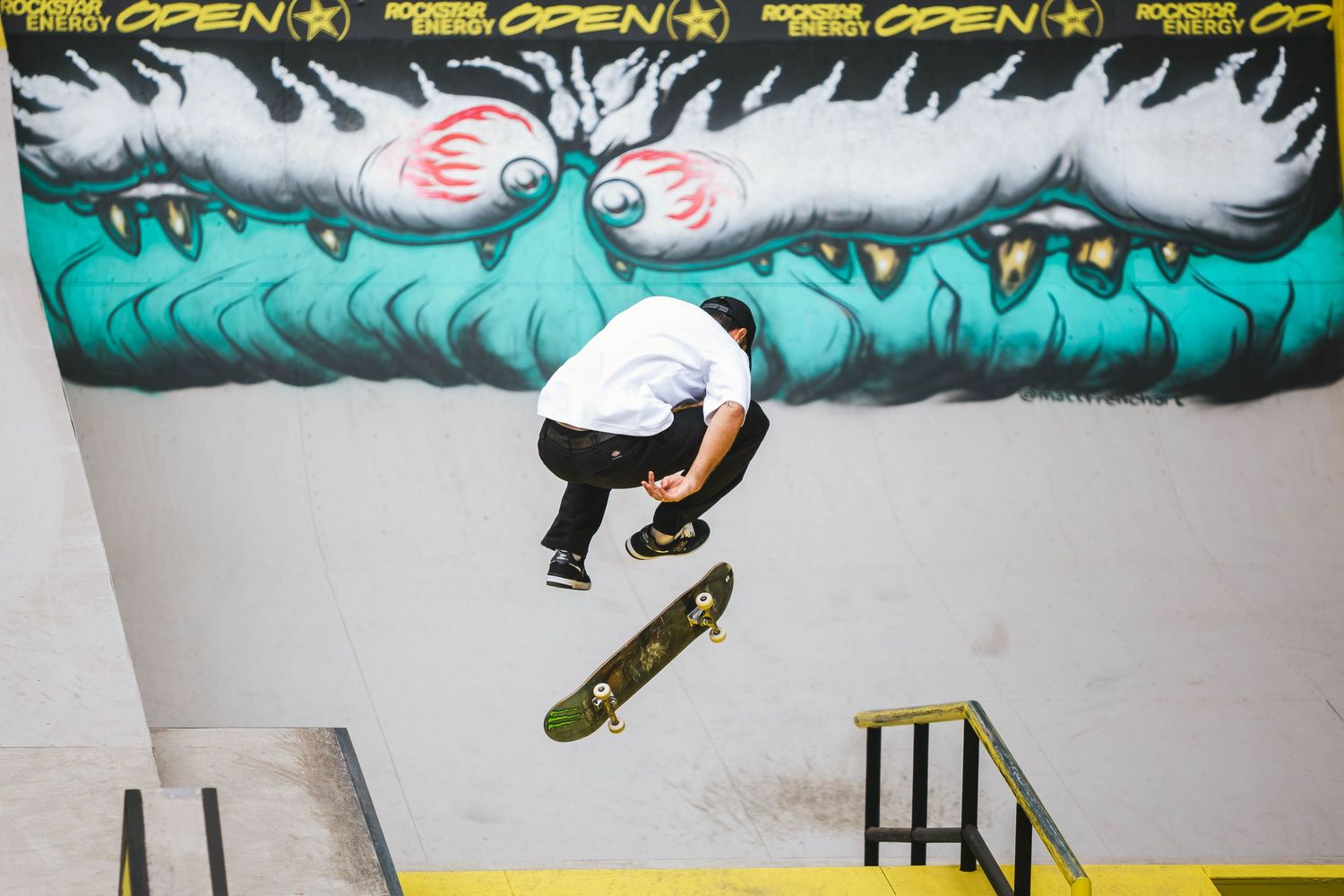 Skateboarders perform at the 2026 Rockstar Energy Open competition in Portland Oregon.