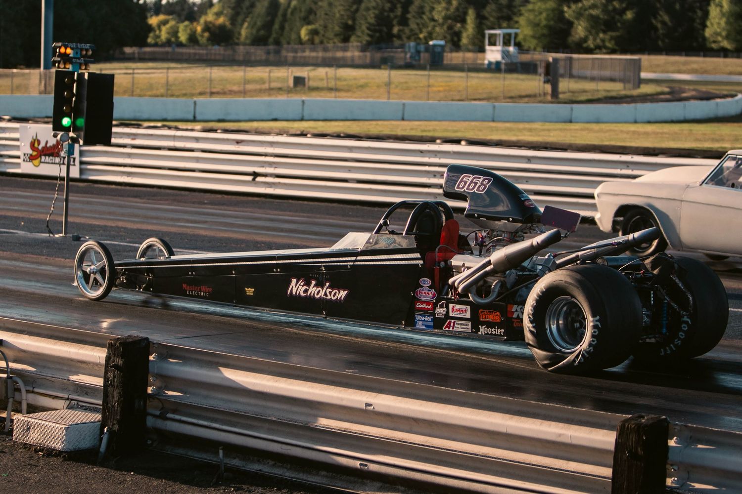 Drag racing at Portland International Raceway in Portland Oregon.
