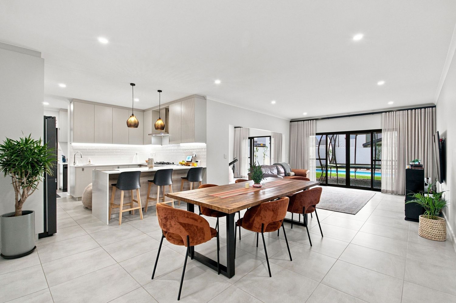 Open plan dining and living area interior photography Cape Town