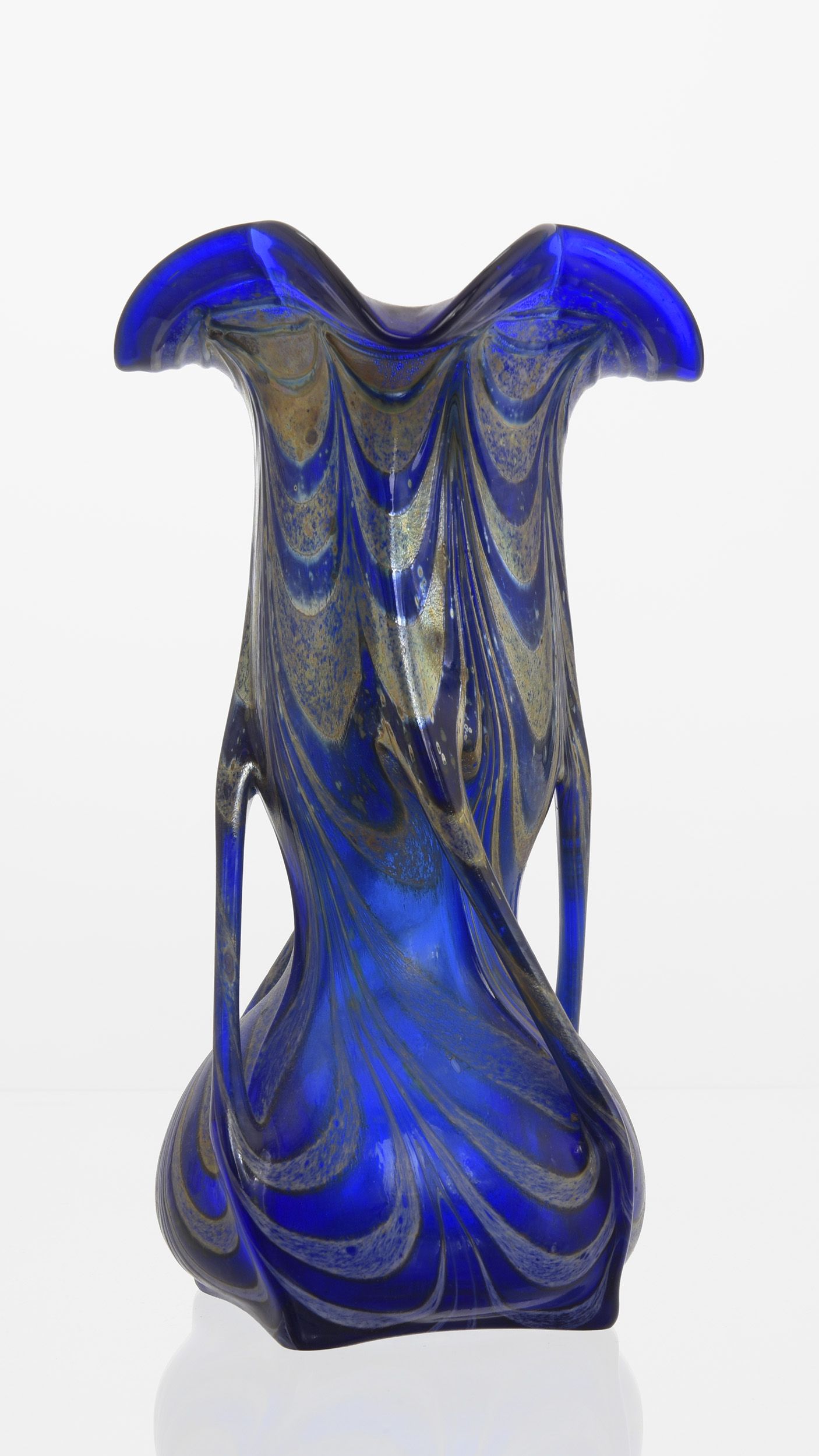 Free blown Art Nouveau glass vase
