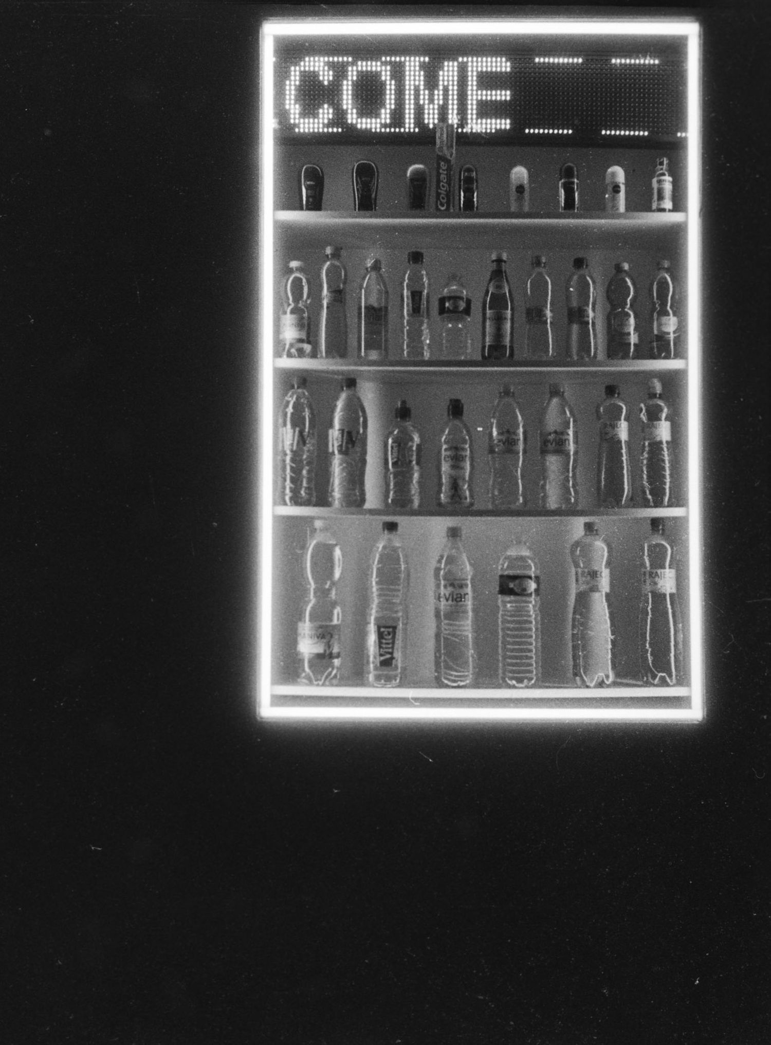Bottles under glass