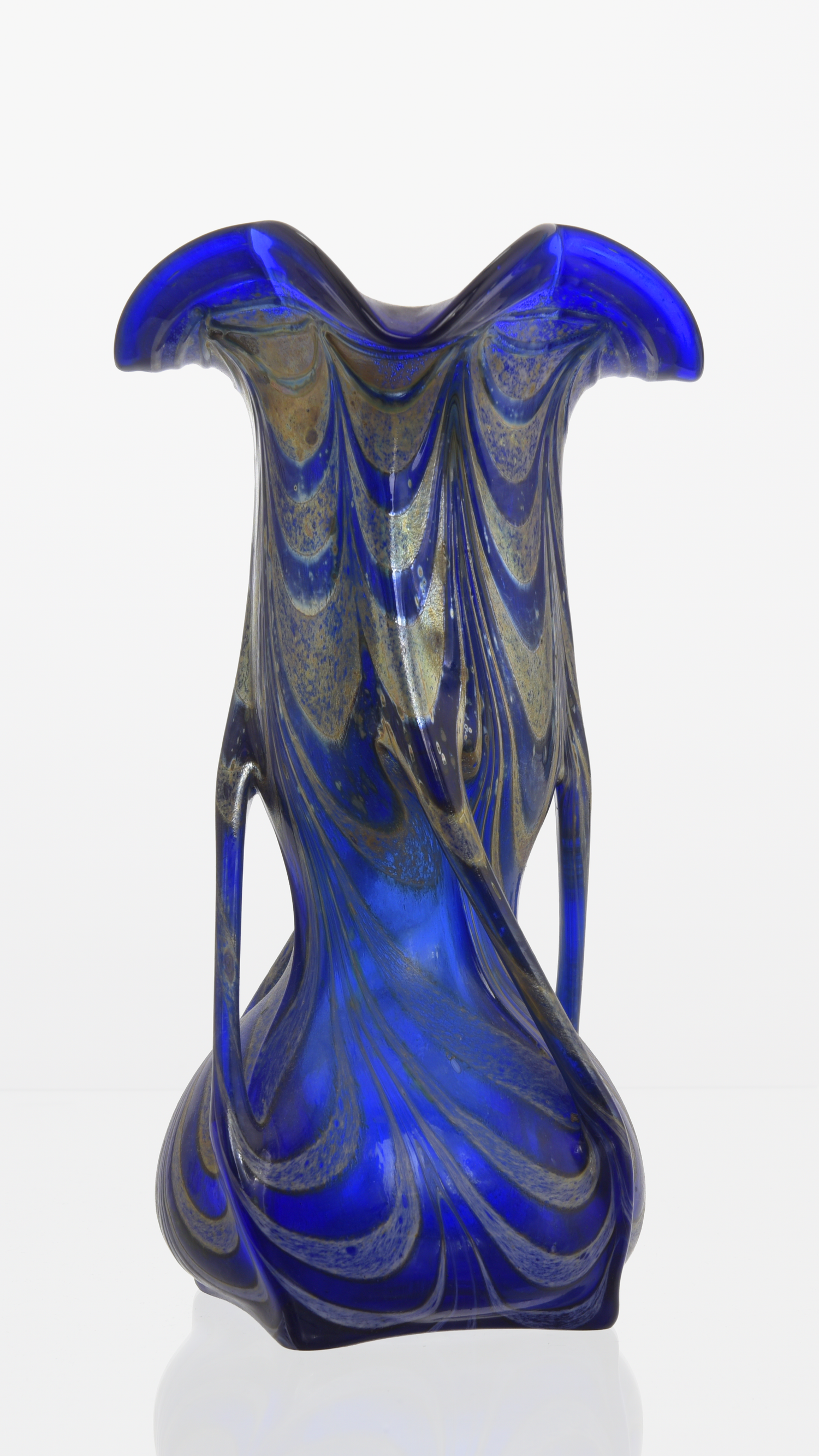Free blown Art Nouveau glass vase