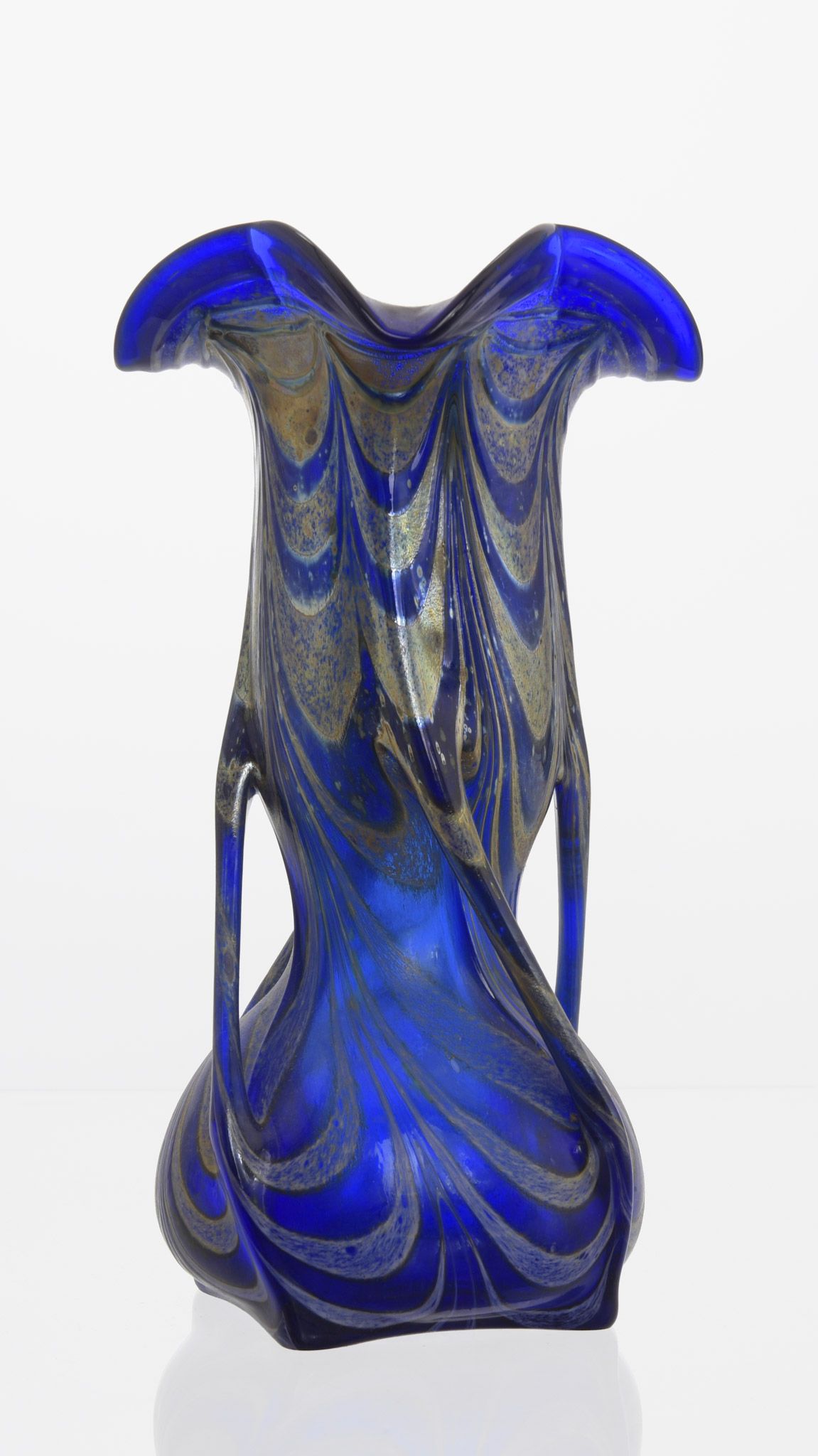 Free blown Art Nouveau glass vase
