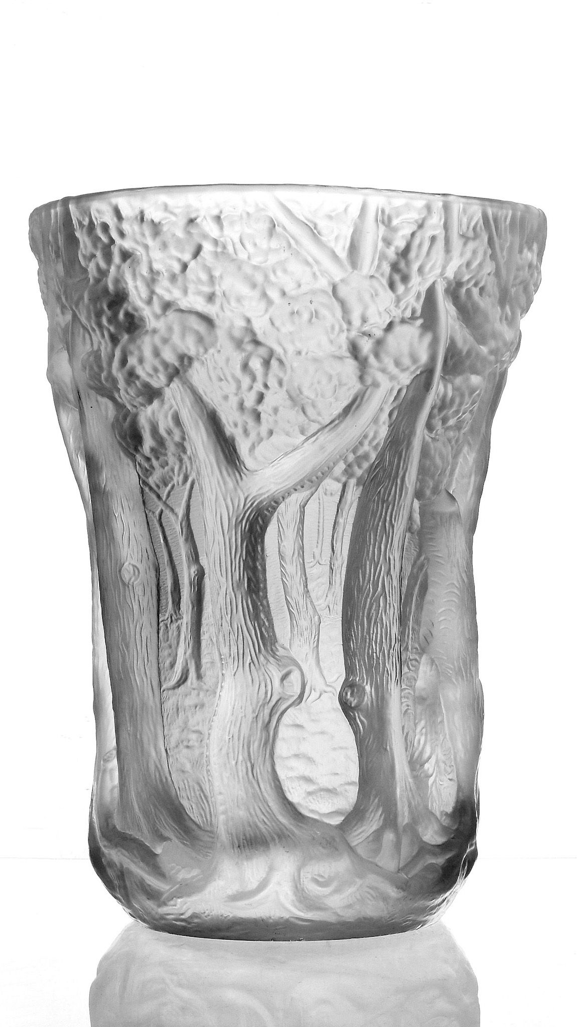 Inwald glass vase decorated with trees