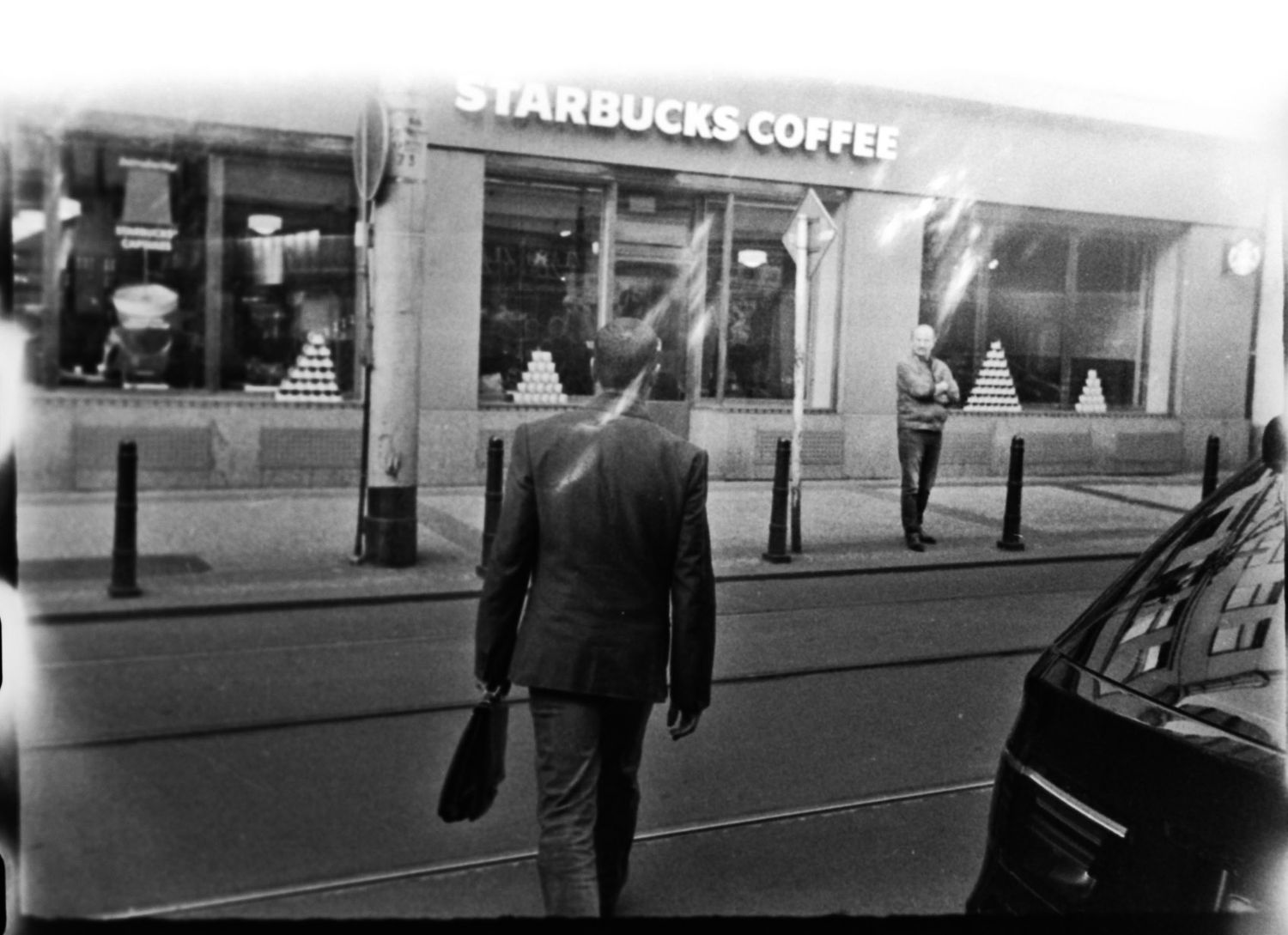 On his way