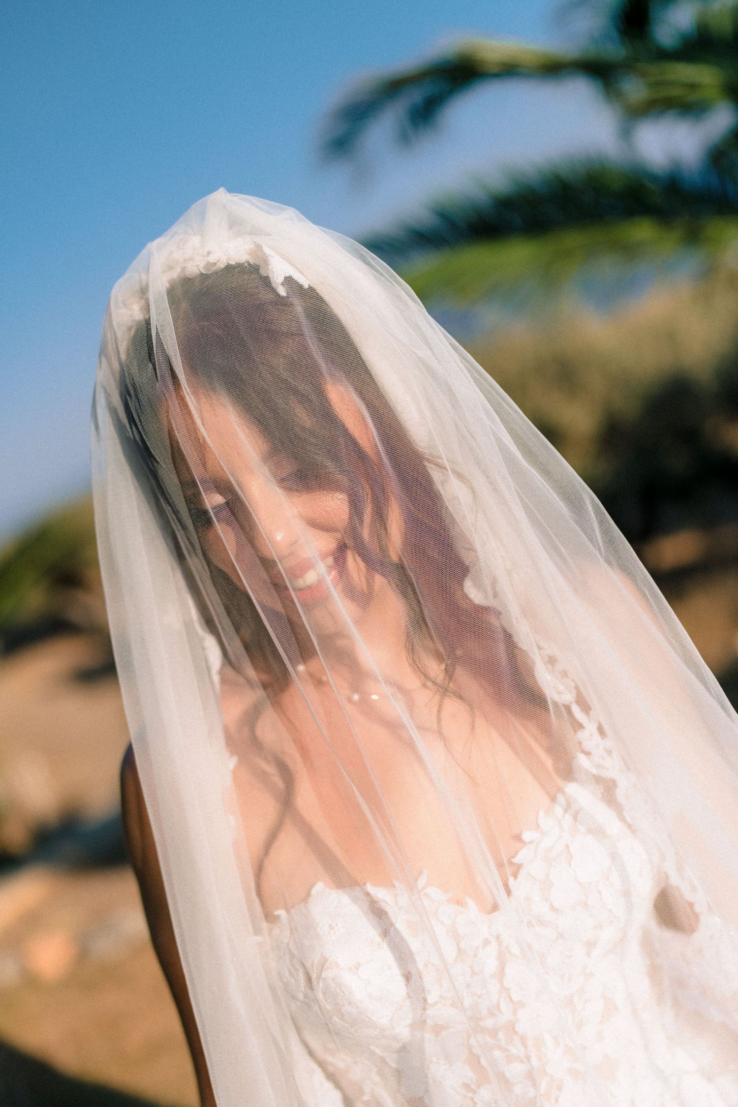Romantic bridal veil portraits captured in dreamy natural light.