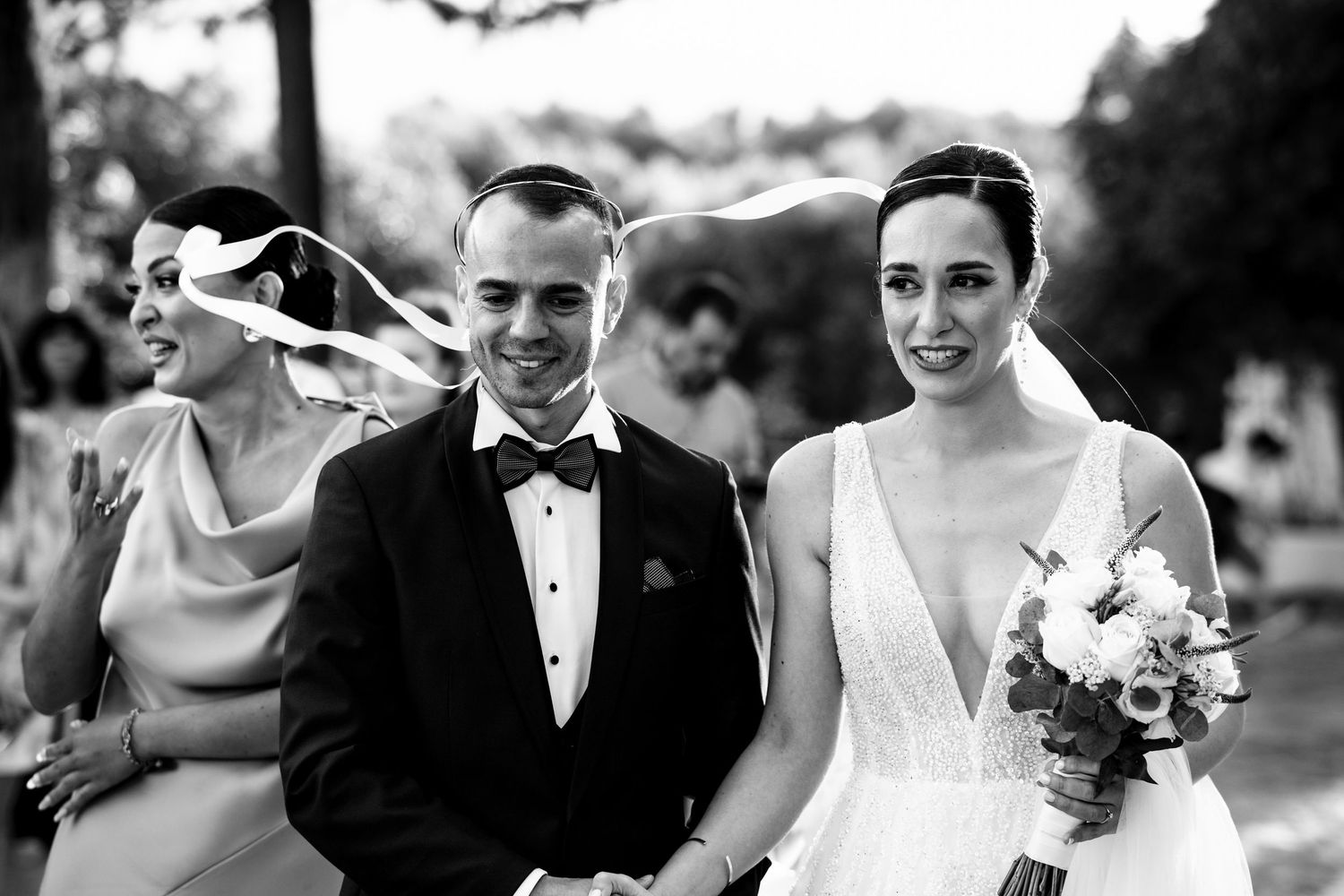 Series of candid wedding photographs capturing natural moments of joy and celebration.