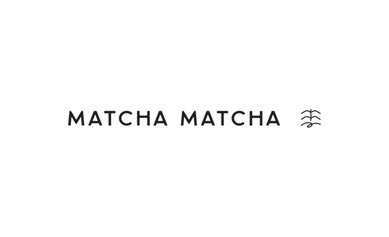 Clean modern typography showing 'MATCHA MATCHA' brand text against white background.
