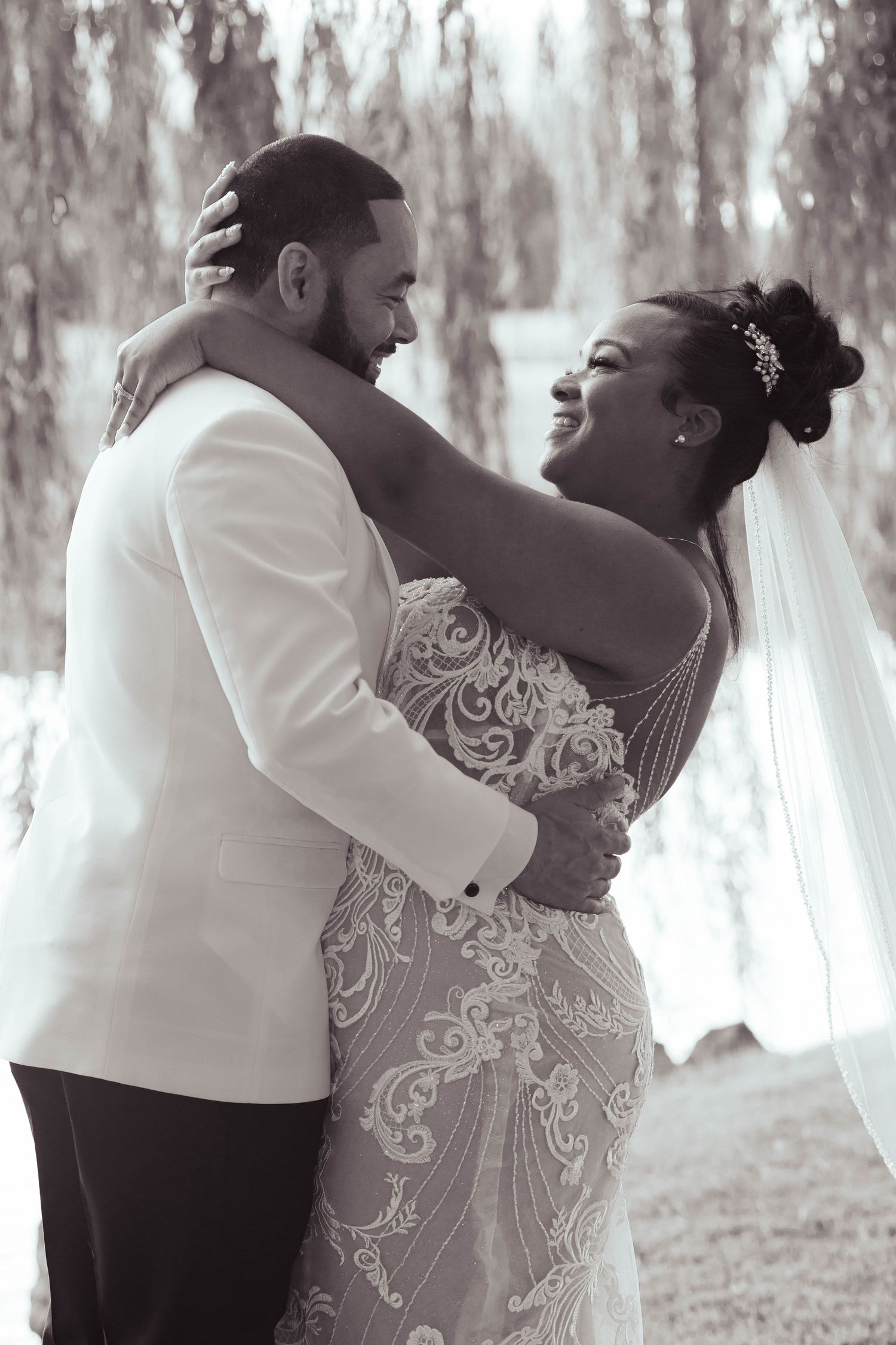 A romantic wedding sequence showing tender moments between newlyweds.