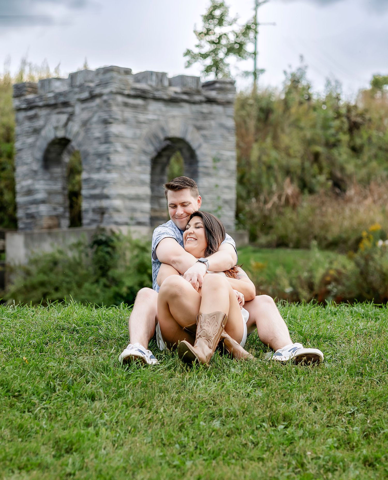 Man hugging woman from behind