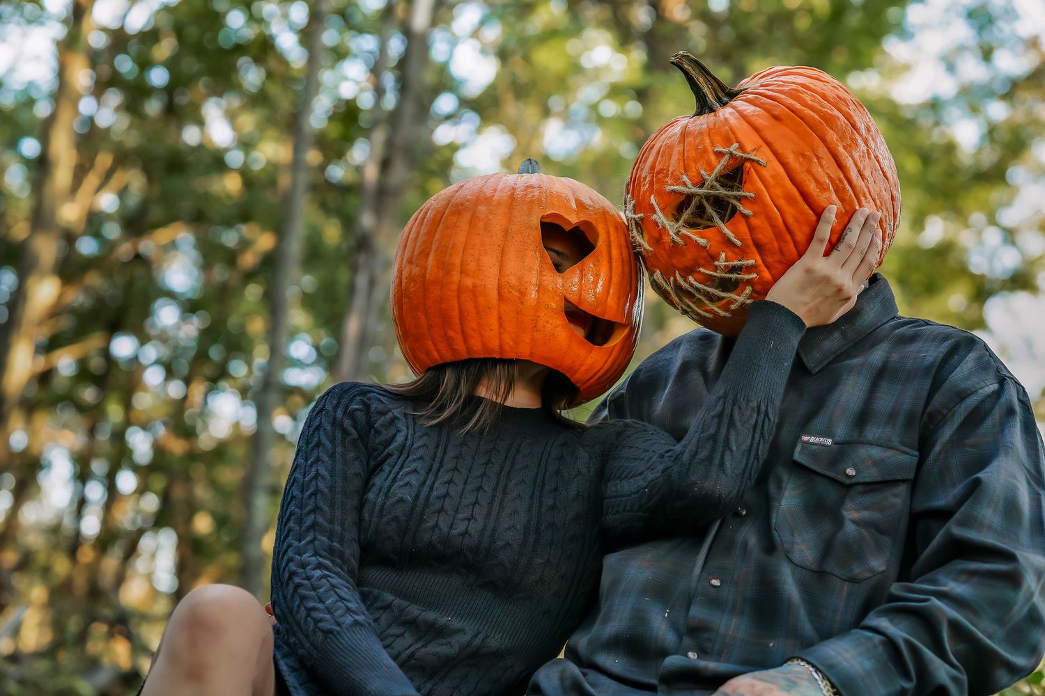 Two pumpkin head lovers