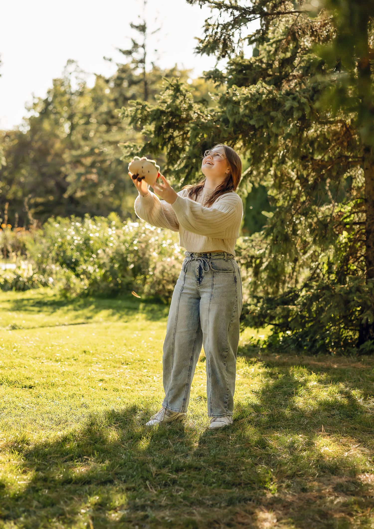 Girl catching stuffed taco