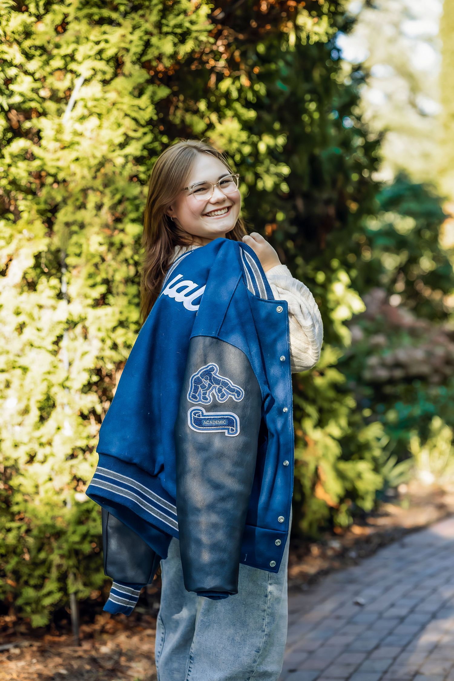 Hopkins High School jacket senior smiling