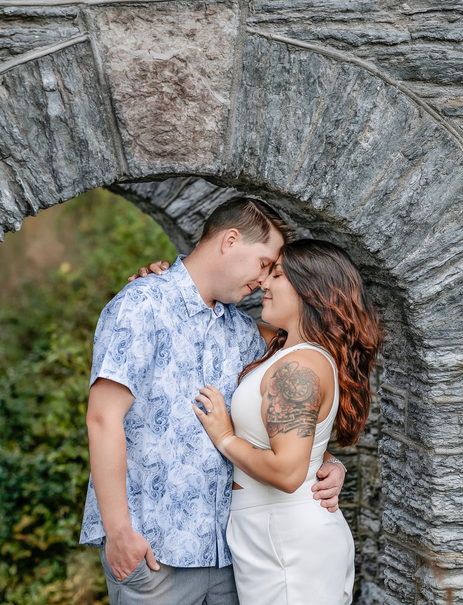 Woman and man hugging