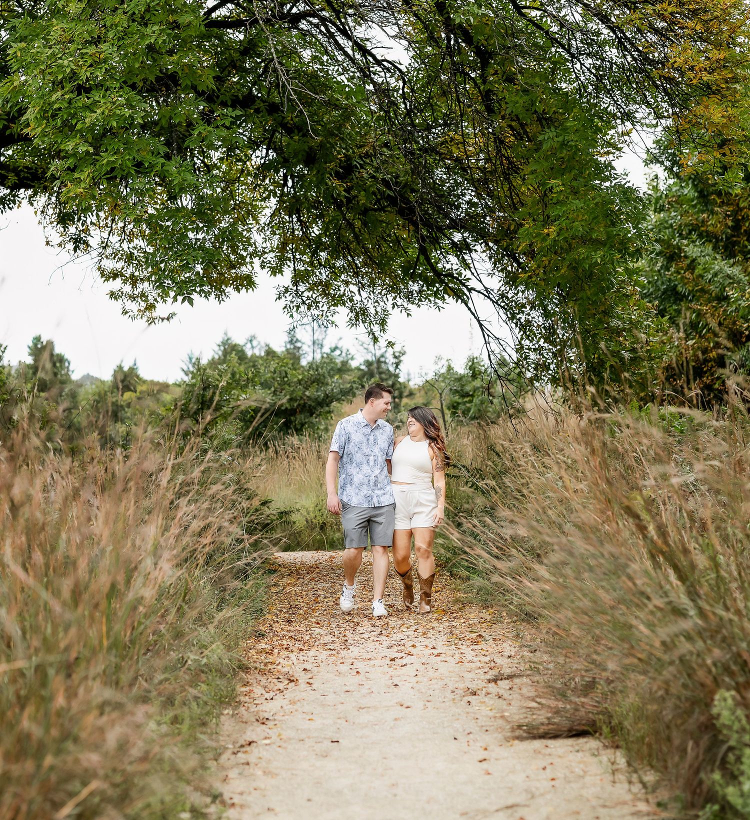 Man and woman walking together