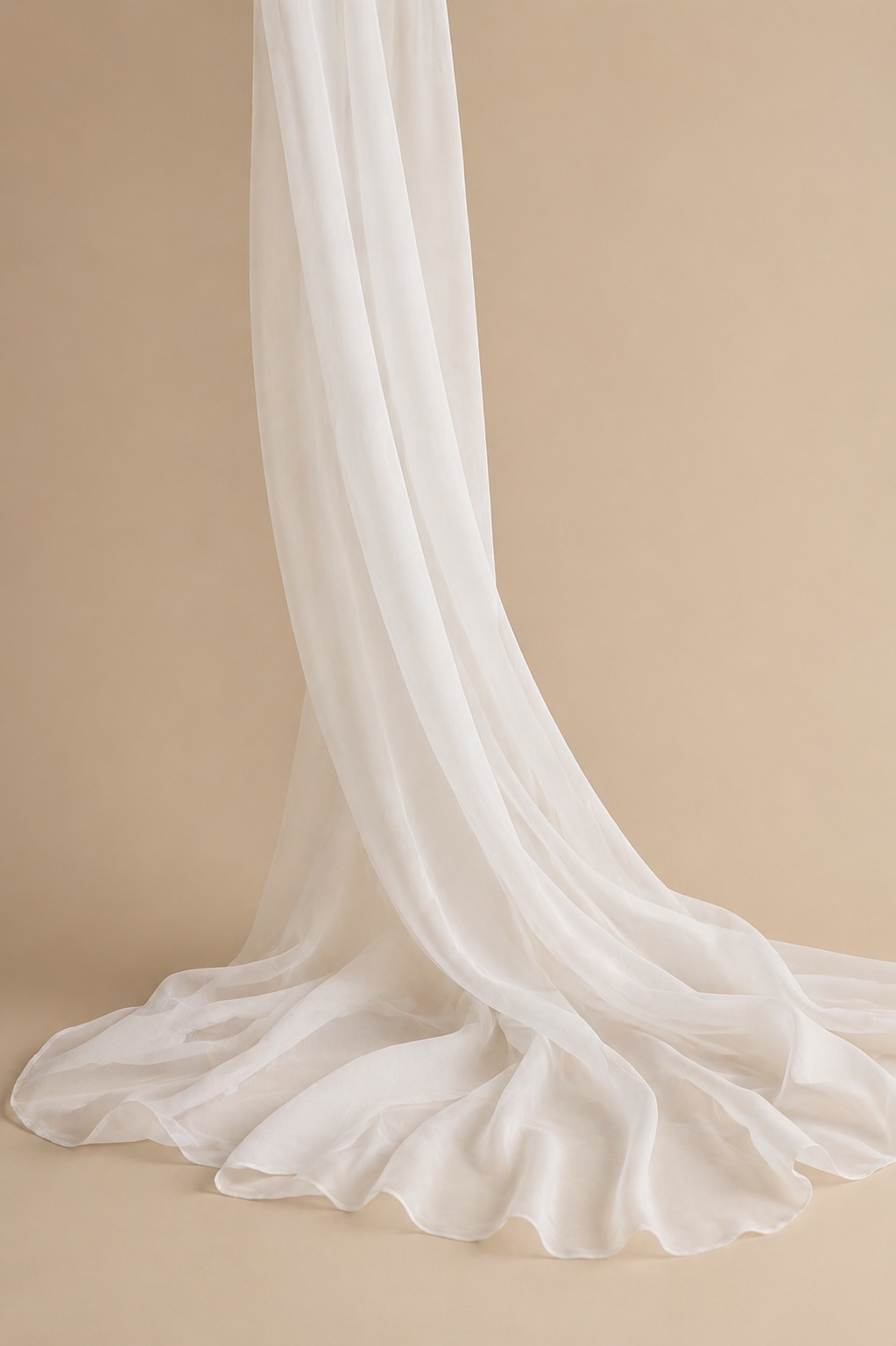 Flowing white chiffon fabric,perfect for maternity or any occasion.