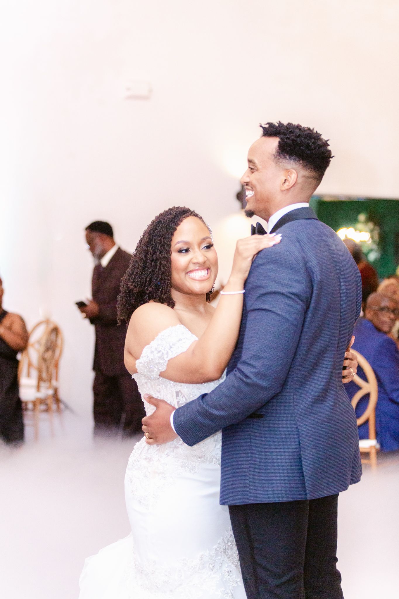 Joyful dancing and celebration moments captured during a wedding reception.
