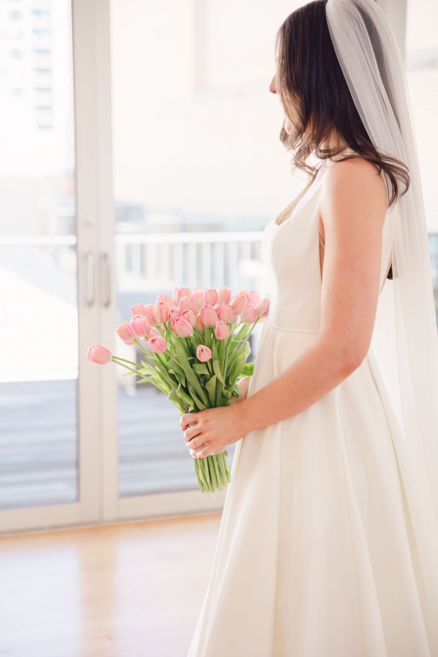 Natural wedding photography capturing candid first look moment