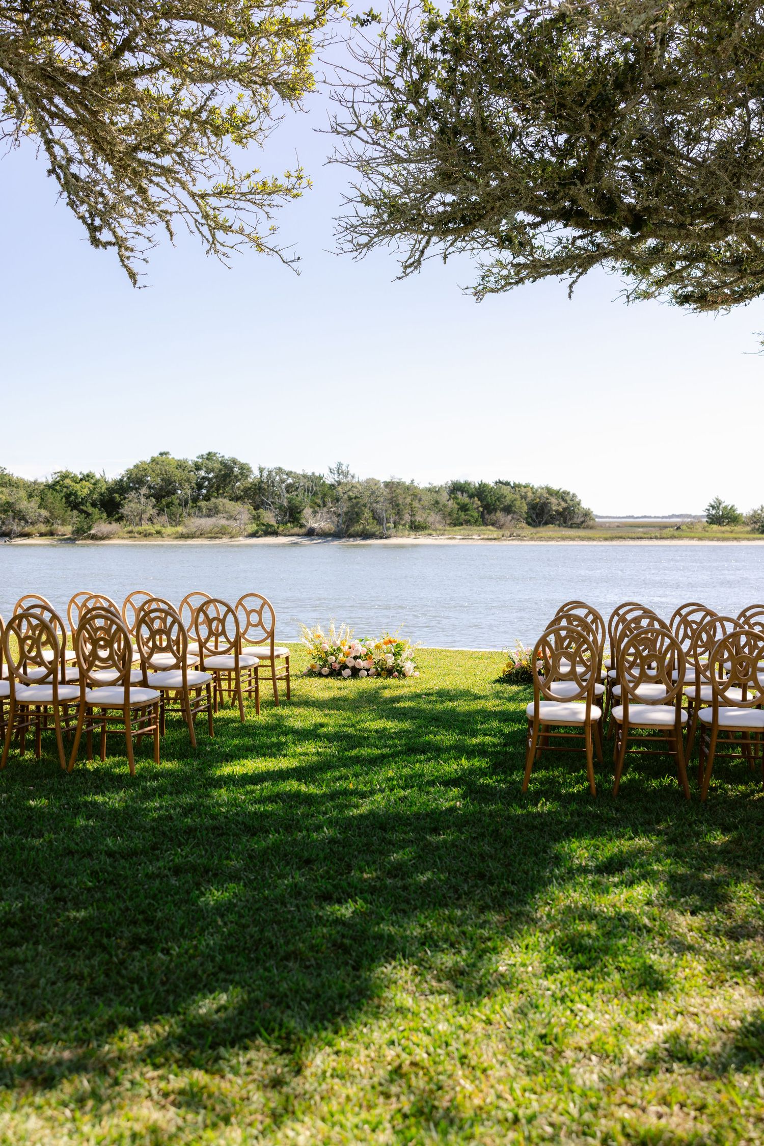Coastal North Carolina tented estate wedding ceremony