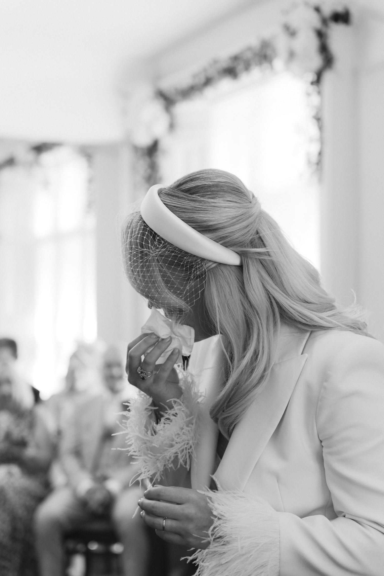 Tears of joy during wedding ceremony
