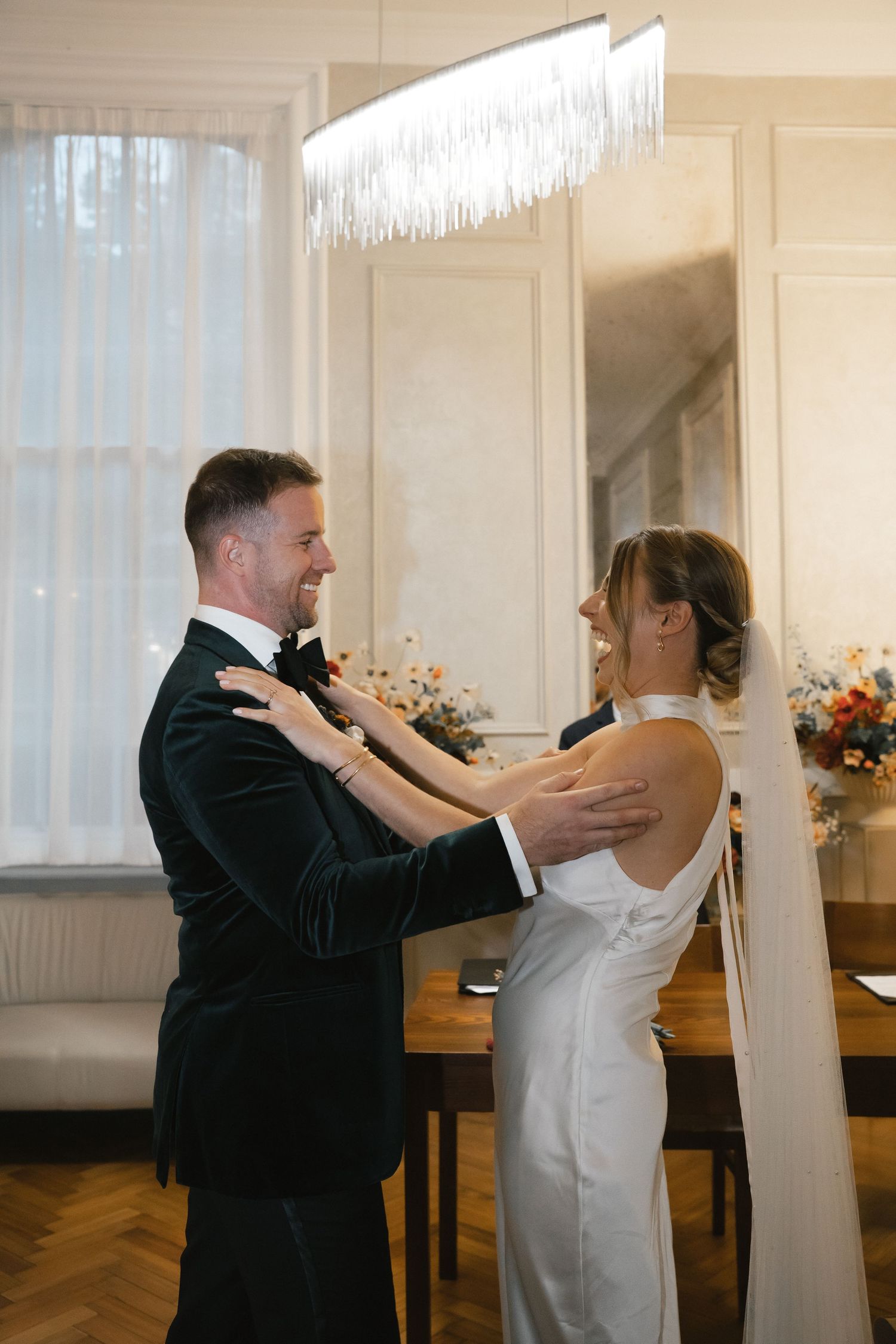 Happy celebrating after ceremony