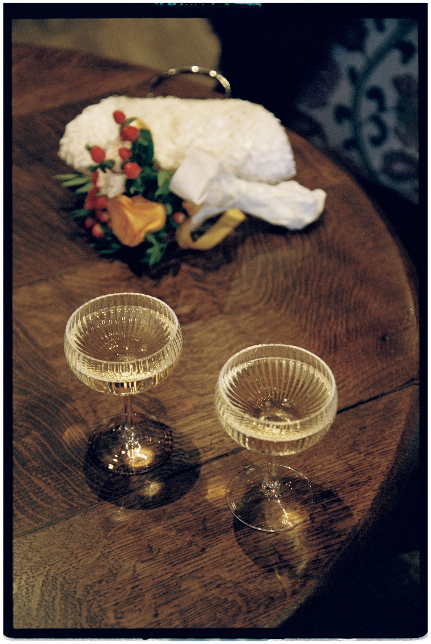 Drinks reception on 35mm film