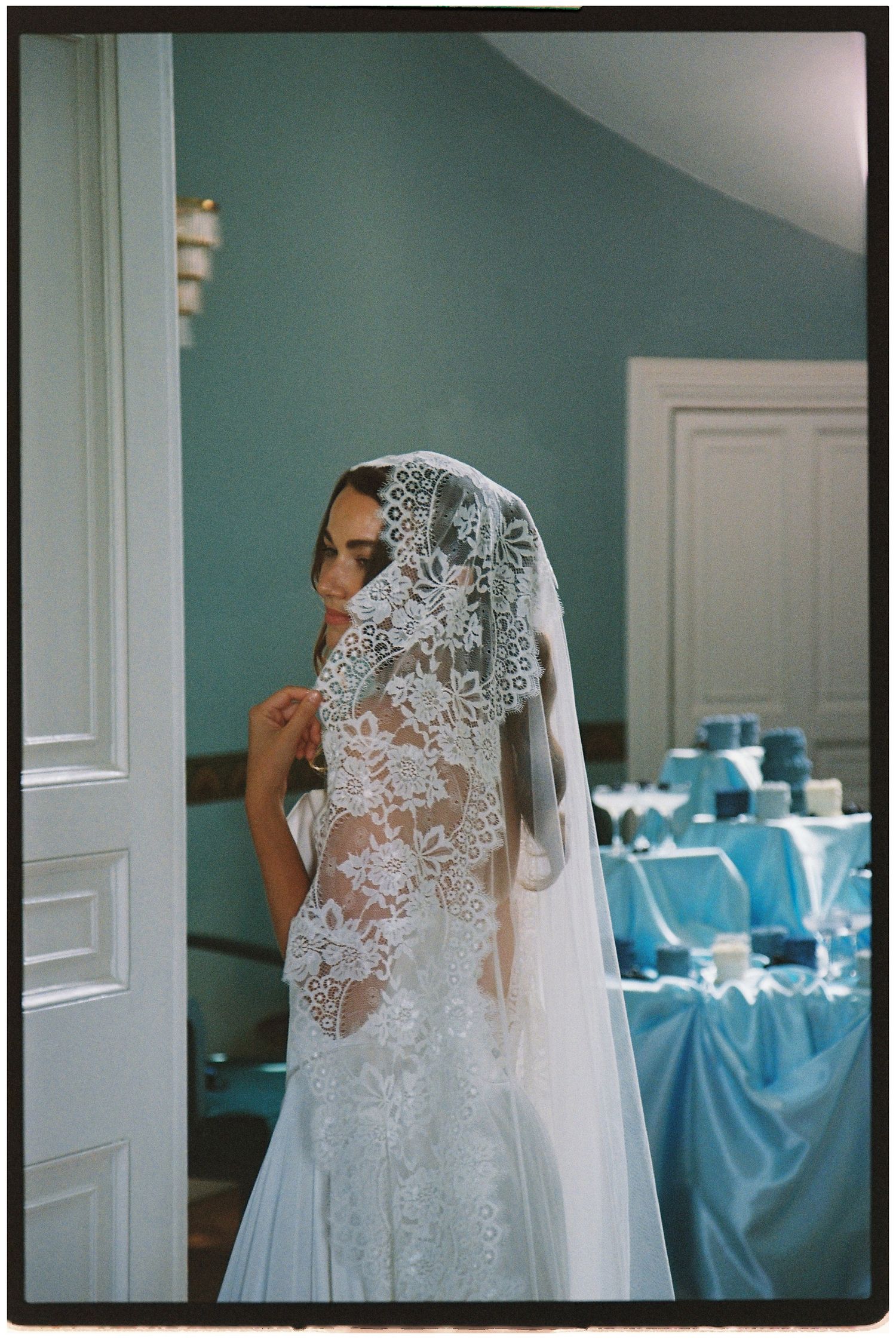 Mantilla veil on 35mm film at Henlade House