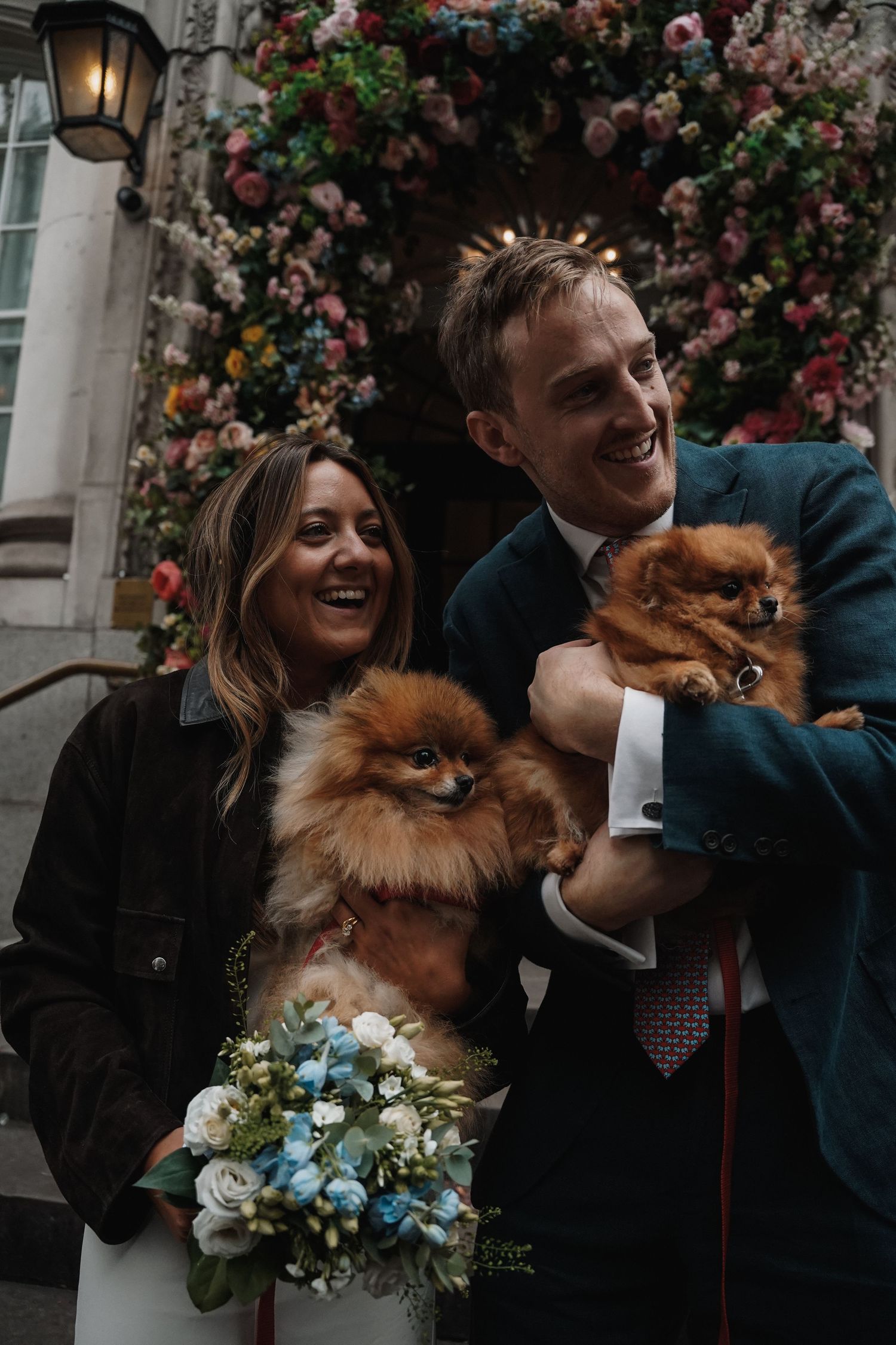 Pomeranians outside chelsea town hall