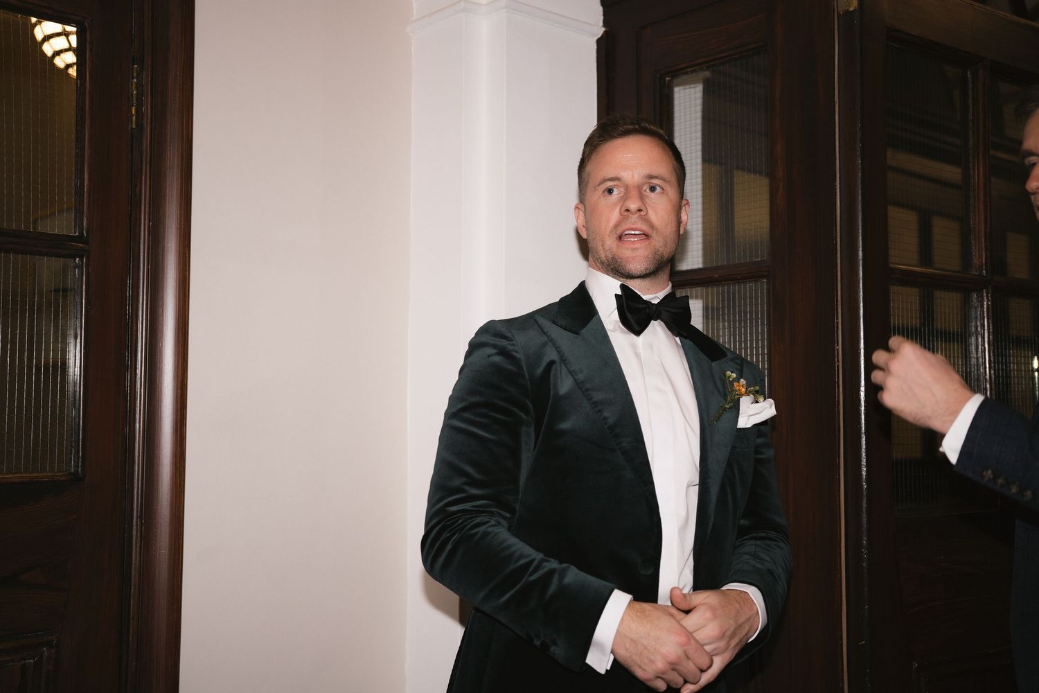 Groom moments before the ceremony
