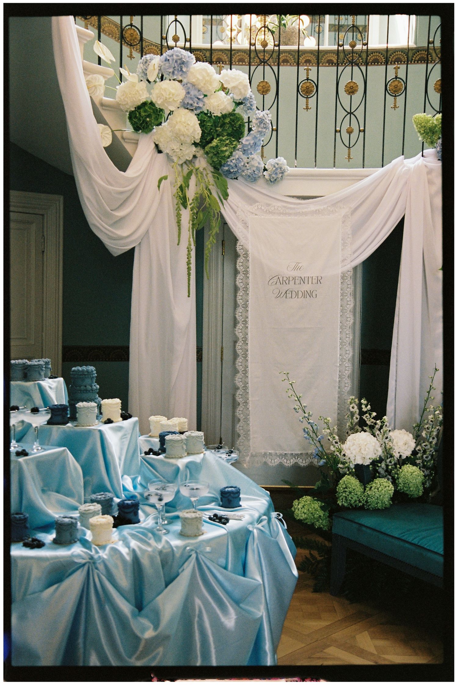 35mm film photo of the themed wedding set up at Henlade House.
