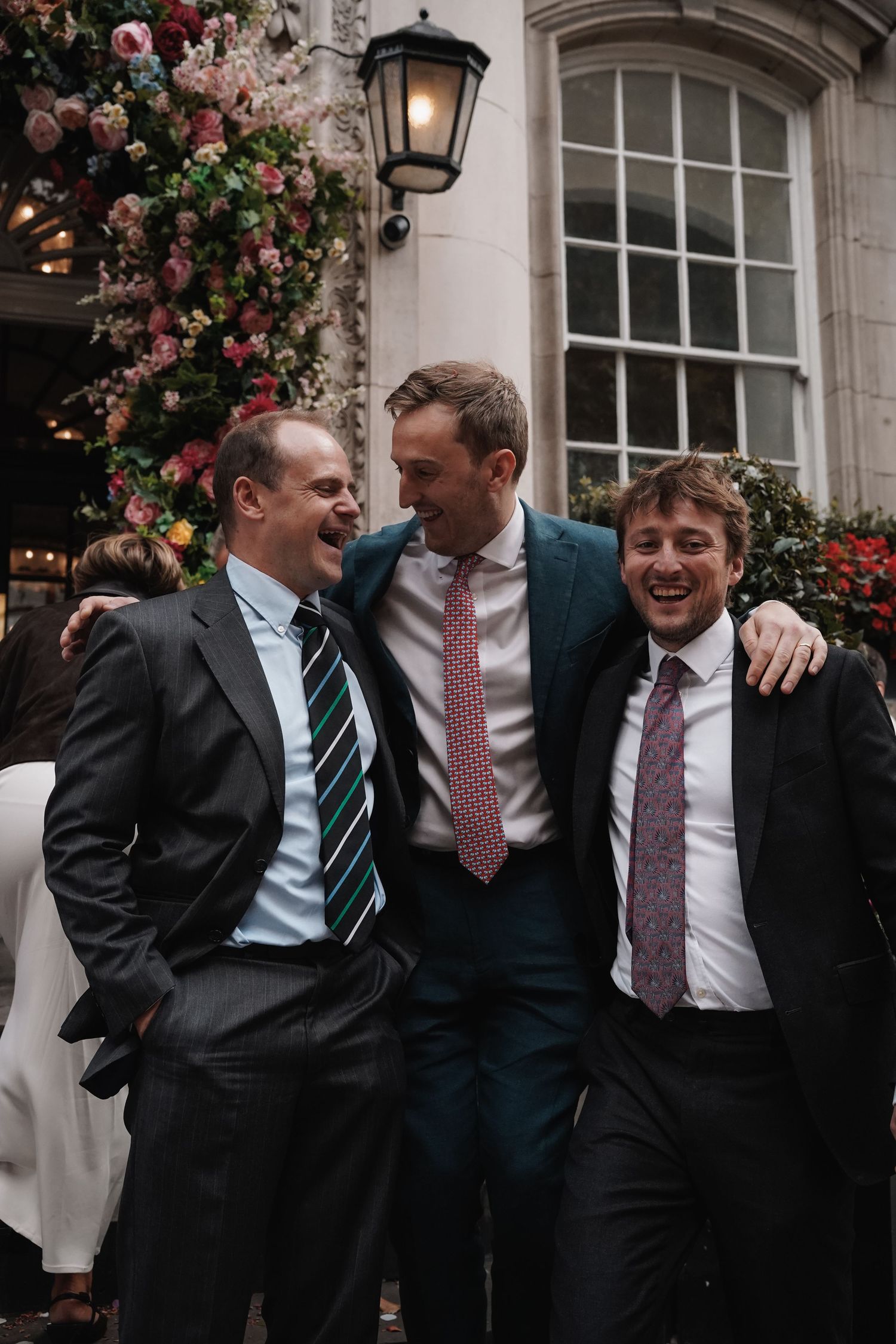 Groom and friends having a laugh