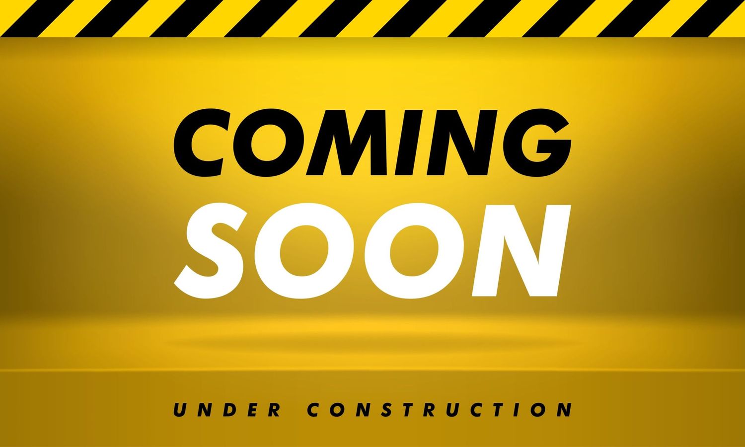 Yellow and black construction warning sign with Coming Soon text.