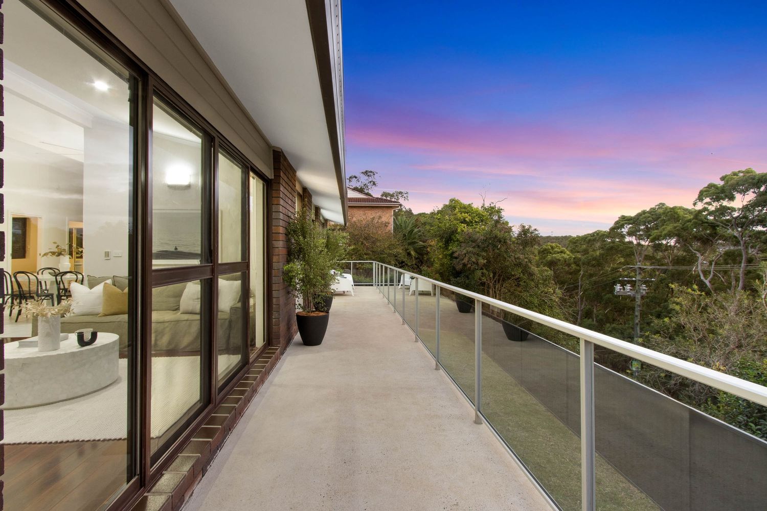 Twilight real estate photography of a unique Sydney home