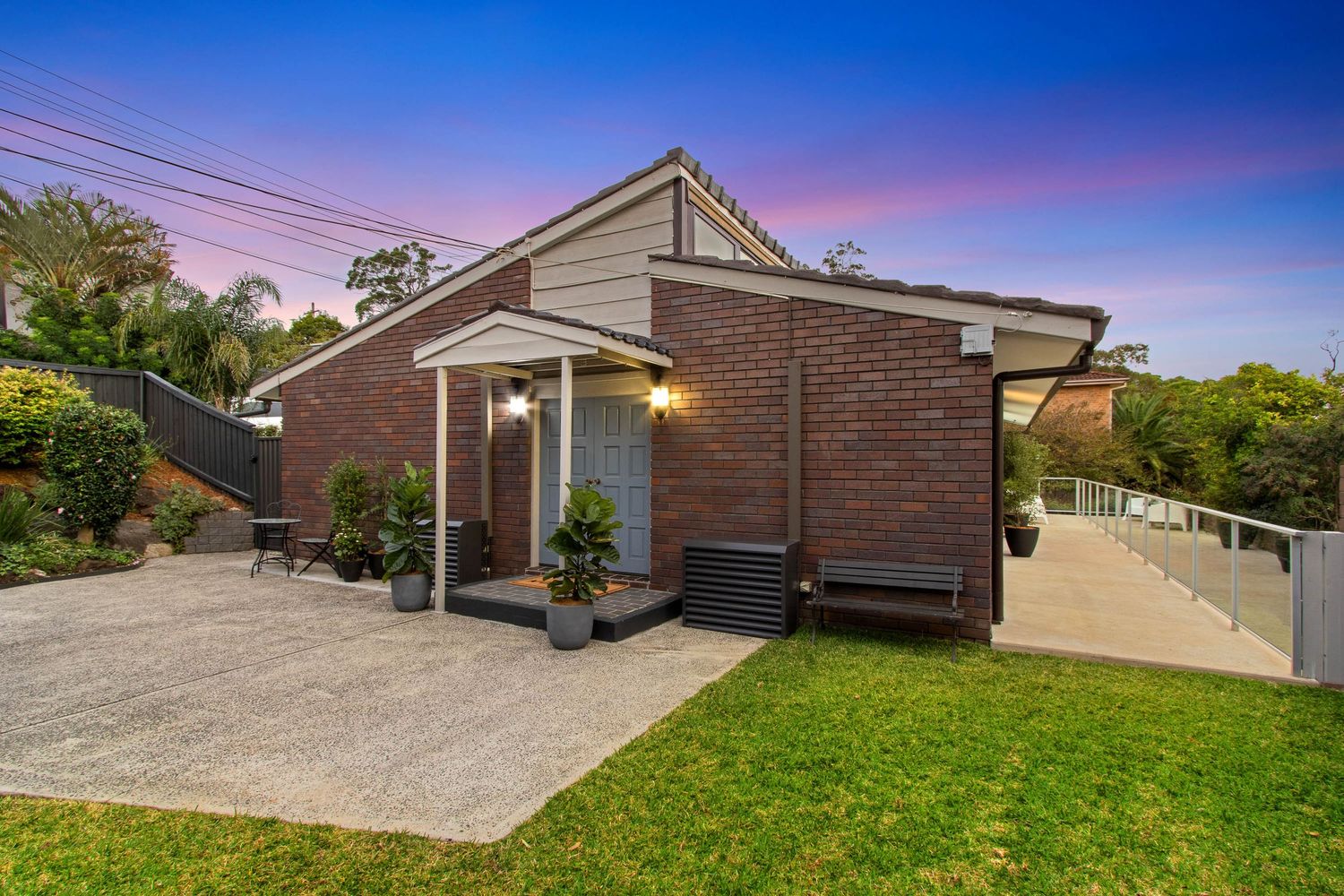 Twilight real estate photography of a unique Sydney home