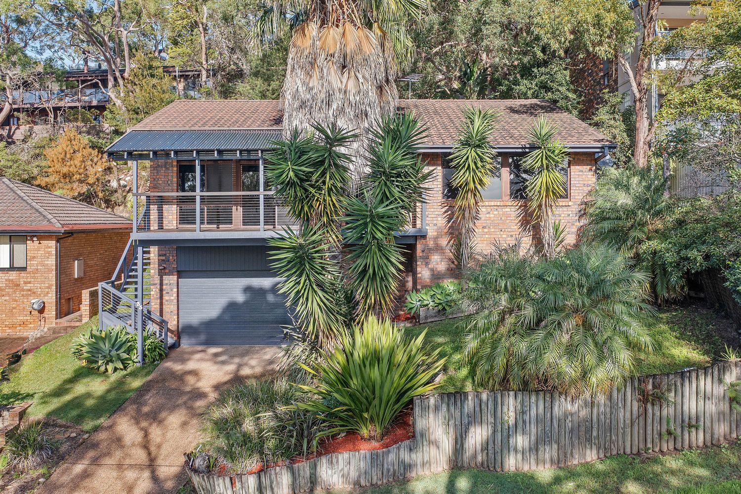 Drone shot of a bushland home in Sydney