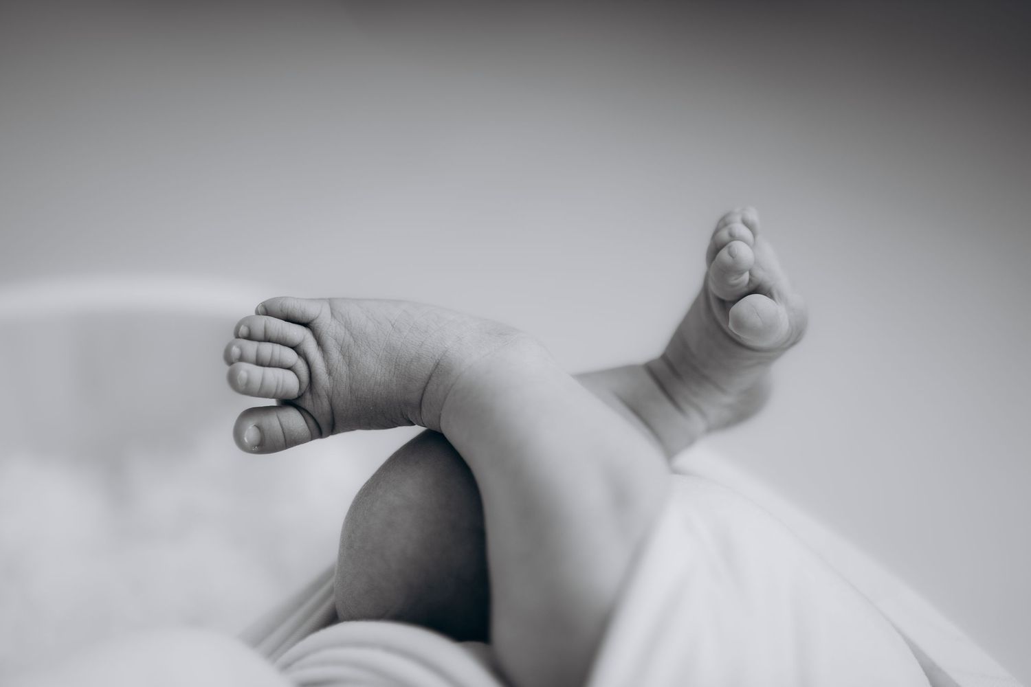Nyfødtfotografering - detaljbilde av babyføtter.