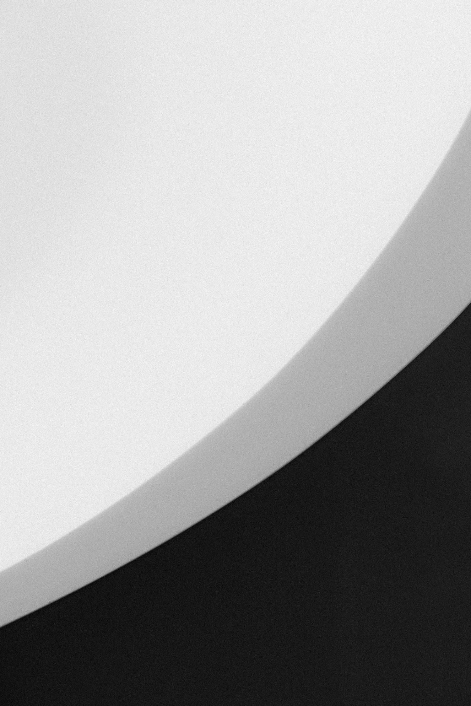 Abstract black and white curved lines creating minimalist architectural composition.