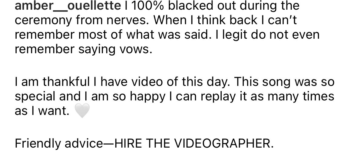 Three screenshots of social media comments discussing wedding memories and the importance of hiring a videographer.