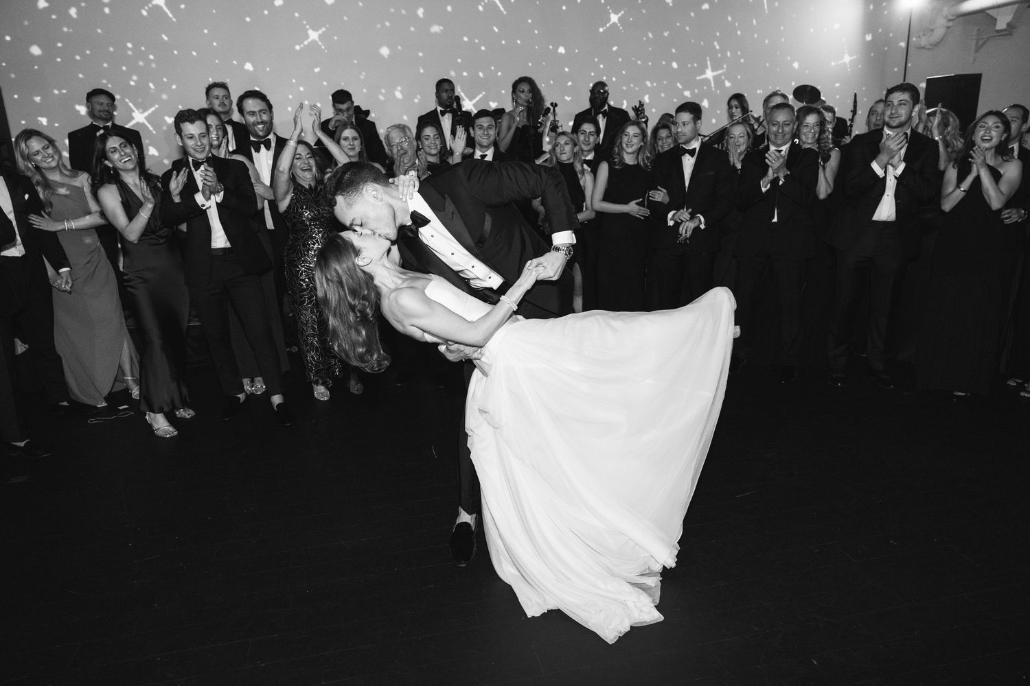 Couple dancing at Tribeca Rooftop in NYC